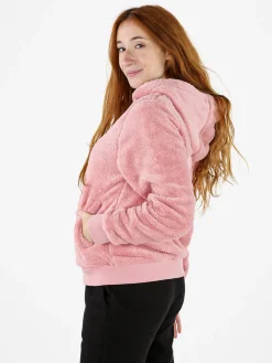 Norway Felpa donna invernale con cappuccio e zip - rosa