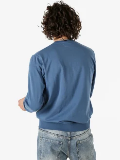 Norway Felpa girocollo da uomo in misto cotone con logo - blu