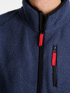 Norway Felpa in pile da uomo con zip intera - blu scuro