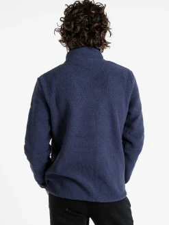 Norway Felpa in pile da uomo con zip intera - blu scuro