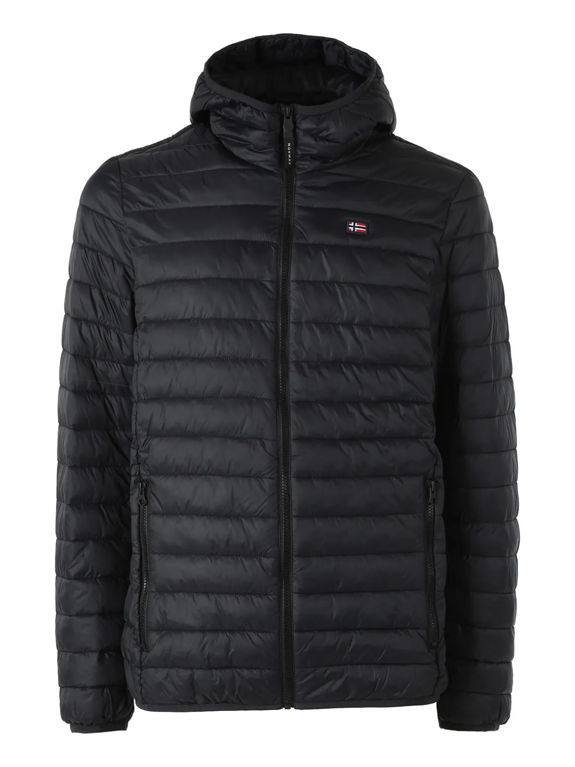 Norway Giubbino da uomo modello 100 grammi con cappuccio e zip - nero