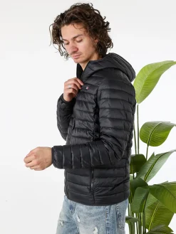 Norway Giubbino da uomo modello 100 grammi con cappuccio e zip - nero