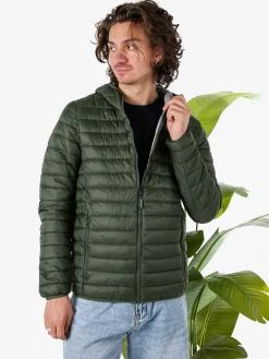 Norway Giubbino da uomo modello 100 grammi con cappuccio e zip - militare