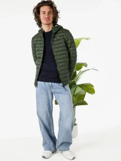 Norway Giubbino da uomo modello 100 grammi con cappuccio e zip - militare