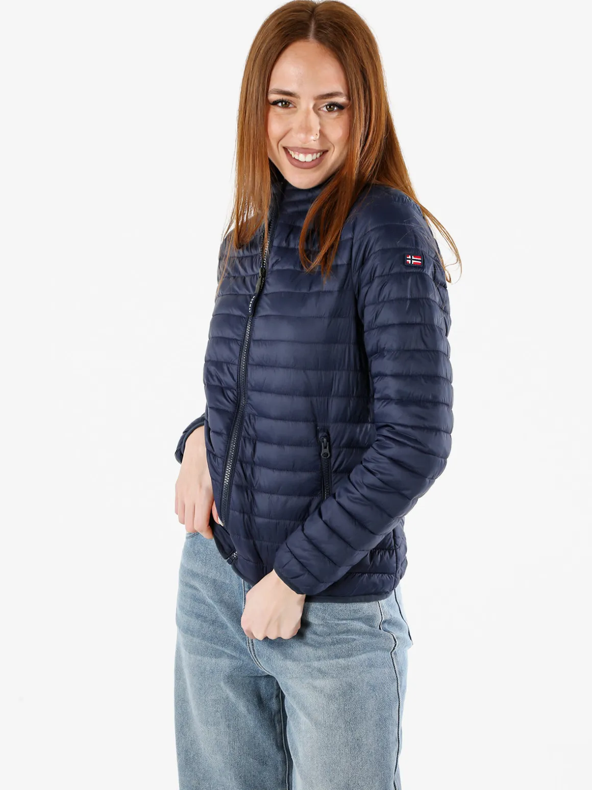 Norway Giubbino donna modello 100 grammi con zip - blu scuro
