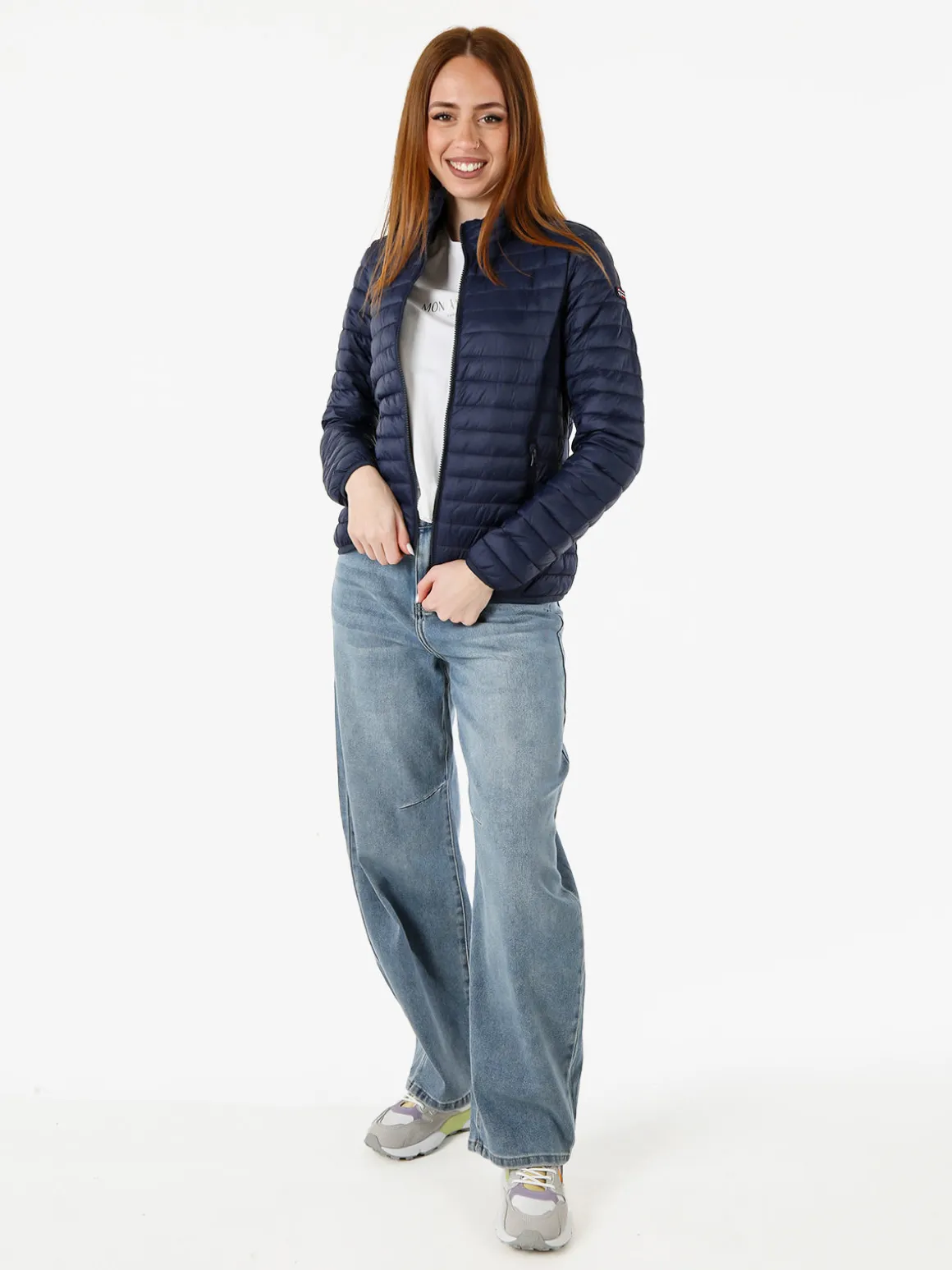 Norway Giubbino donna modello 100 grammi con zip - blu scuro