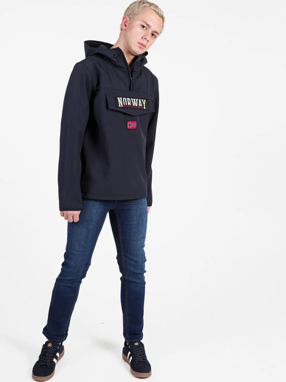 Norway Giubbotto da uomo a mezza zip con cappuccio
