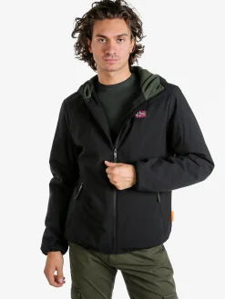 Norway Giubbotto impermeabile da uomo con cappuccio e zip - nero