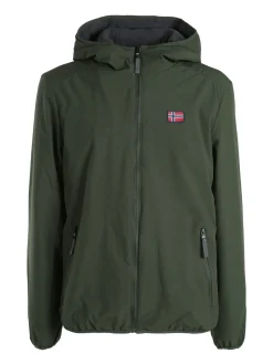 Norway Giubbotto impermeabile da uomo con cappuccio e zip - militare