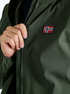 Norway Giubbotto impermeabile da uomo con cappuccio e zip - militare