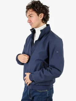 Norway Giubbotto uomo con zip e interno in pile - blu scuro