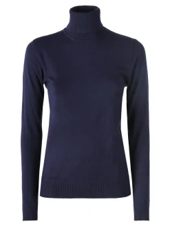 Norway Maglia dolcevita donna in tinta unita - blu scuro