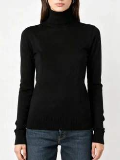 Norway Maglia dolcevita donna in tinta unita - nero