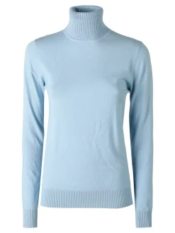 Norway Maglia dolcevita donna in tinta unita - azzurro