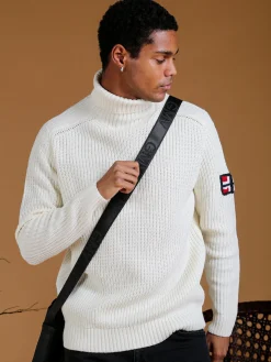 Norway Maglione dolcevita da uomo in misto lana - panna