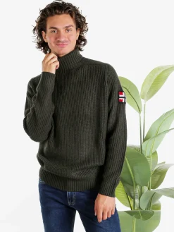 Norway Maglione dolcevita da uomo in misto lana - militare