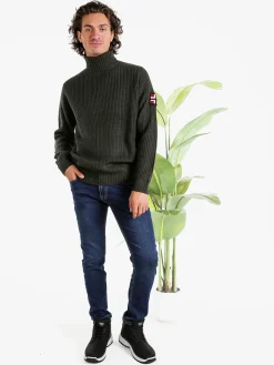 Norway Maglione dolcevita da uomo in misto lana - militare