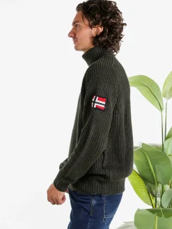 Norway Maglione dolcevita da uomo in misto lana - militare
