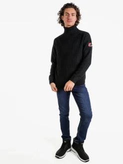 Norway Maglione dolcevita da uomo in misto lana - blu scuro