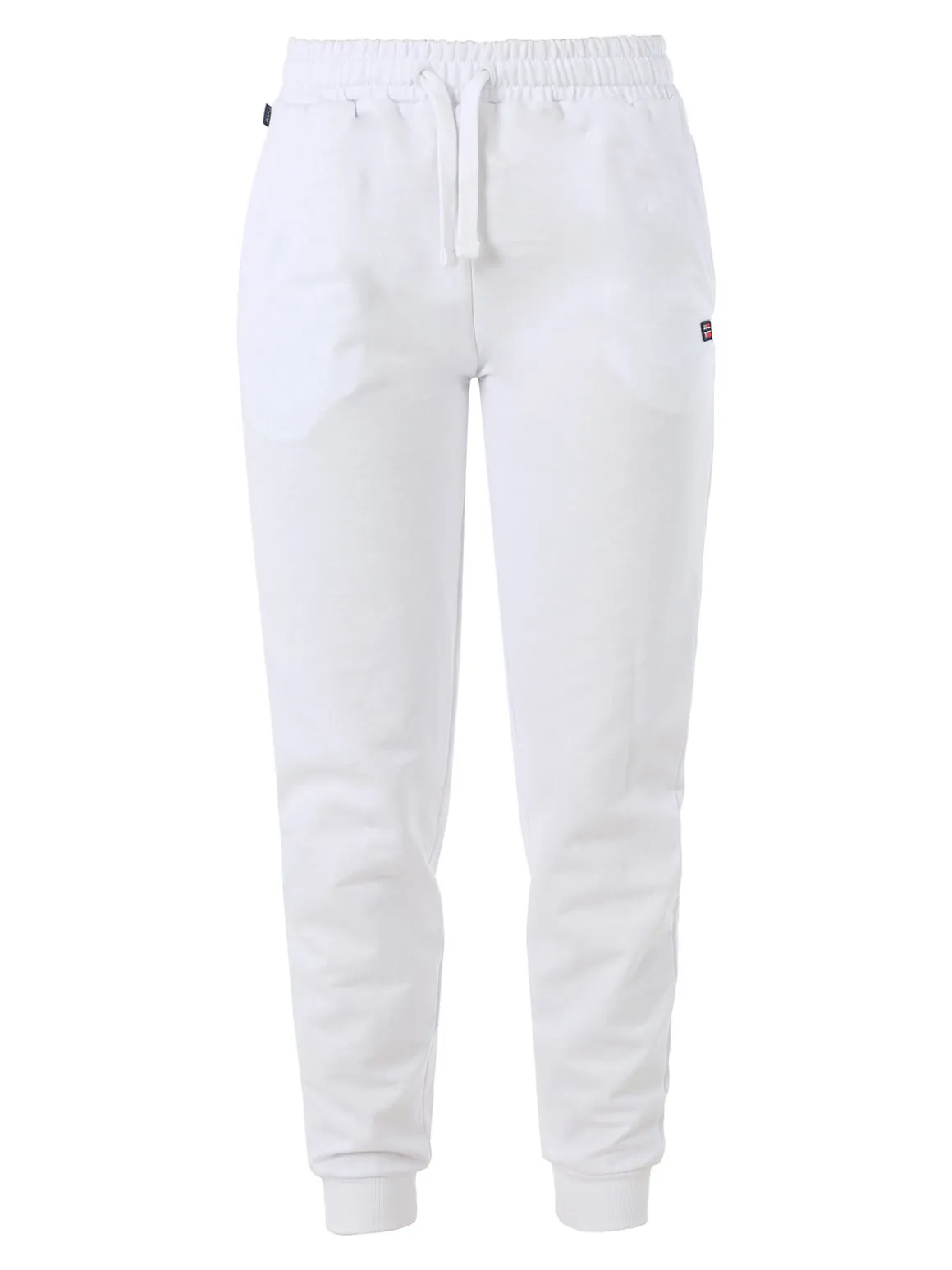 Norway Pantaloni tuta da donna in cotone con coulisse e polsini - bianco