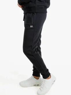 Norway Pantaloni tuta da uomo felpati con polsini - nero