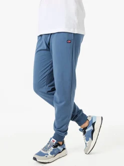Norway Pantaloni tuta da uomo in cotone con coulisse e polsini - blu