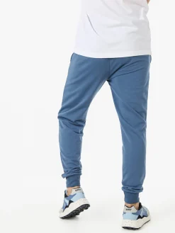 Norway Pantaloni tuta da uomo in cotone con coulisse e polsini - blu