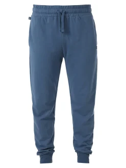 Norway Pantaloni tuta da uomo in cotone con coulisse e polsini - blu