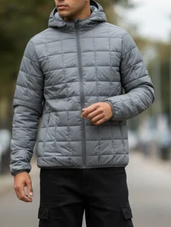 Norway Piumino da uomo reversibile con cappuccio - militare