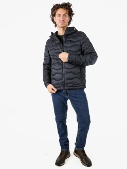Norway Piumino leggero da uomo con cappuccio e zip - nero