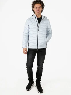 Norway Piumino leggero da uomo con cappuccio e zip - perla