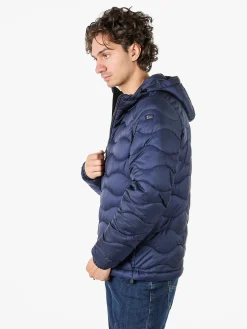 Norway Piumino leggero da uomo con cappuccio e zip - blu scuro