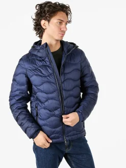 Norway Piumino leggero da uomo con cappuccio e zip - blu scuro