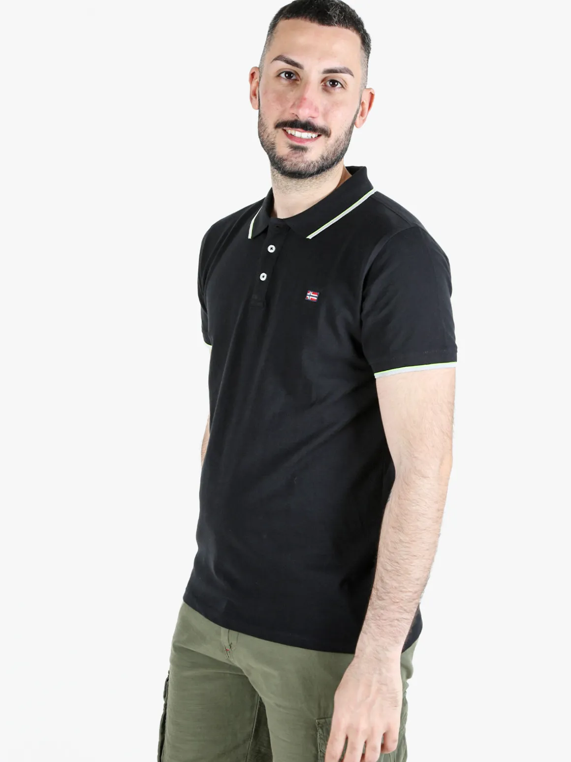 Norway Polo da uomo a maniche corte in cotone