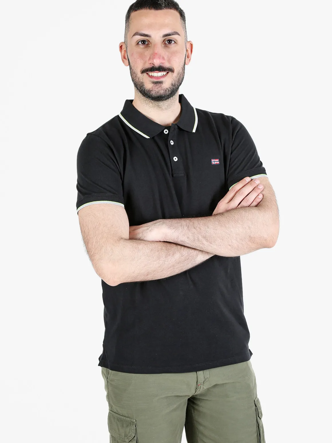 Norway Polo da uomo a maniche corte in cotone