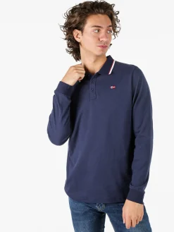 Norway Polo da uomo a maniche lunghe in cotone - nero