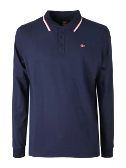 Norway Polo da uomo a maniche lunghe in cotone - nero