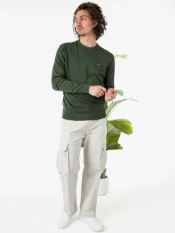 Norway Pullover da uomo in cotone con logo - militare