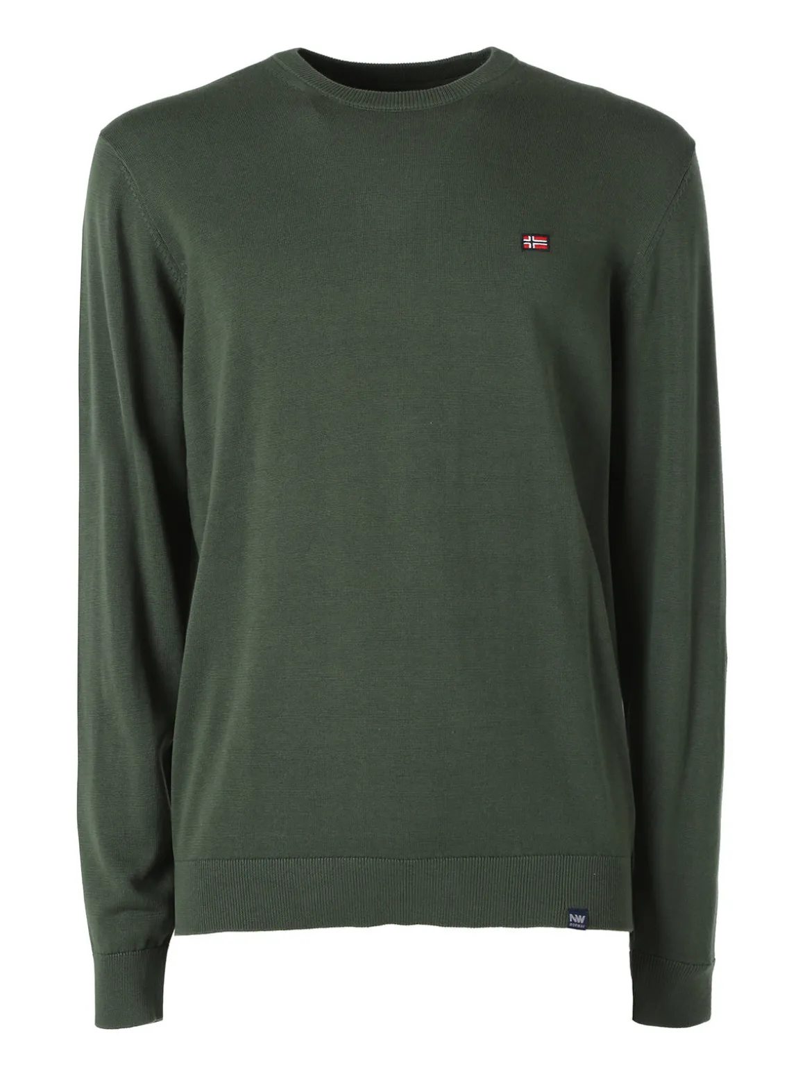 Norway Pullover da uomo in cotone con logo - militare