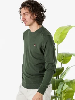 Norway Pullover da uomo in cotone con logo - militare