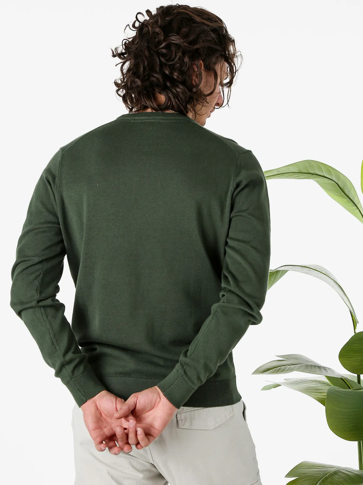 Norway Pullover da uomo in cotone con logo - militare