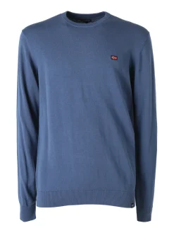 Norway Pullover da uomo in cotone con logo - blu