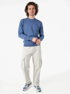 Norway Pullover da uomo in cotone con logo - blu