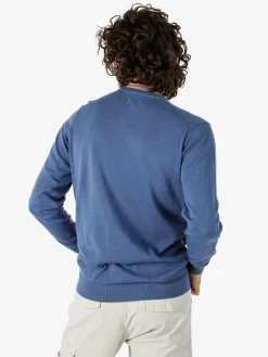 Norway Pullover da uomo in cotone con logo - blu