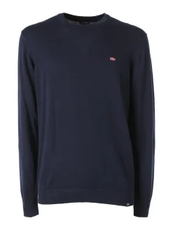 Norway Pullover da uomo in cotone con logo - blu scuro