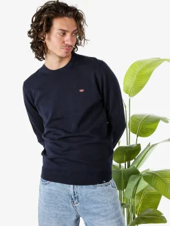 Norway Pullover da uomo in cotone con logo - blu scuro