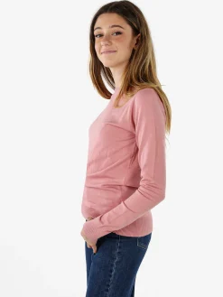 Norway Pullover girocollo da donna in maglia tinta unita - rosa