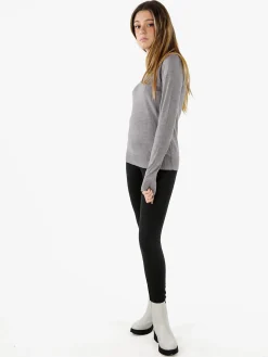 Norway Pullover girocollo da donna in maglia tinta unita - azzurro