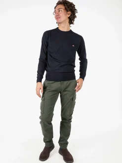 Norway Pullover girocollo da uomo in maglia - blu scuro