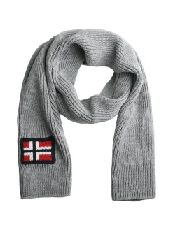 Norway Sciarpa da uomo in maglia con logo - blu scuro